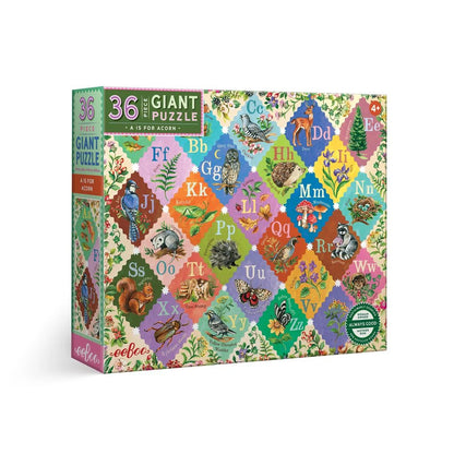 A is for Acorn - 36 Piece Giant Alphabet Puzzle - by eeBoo
