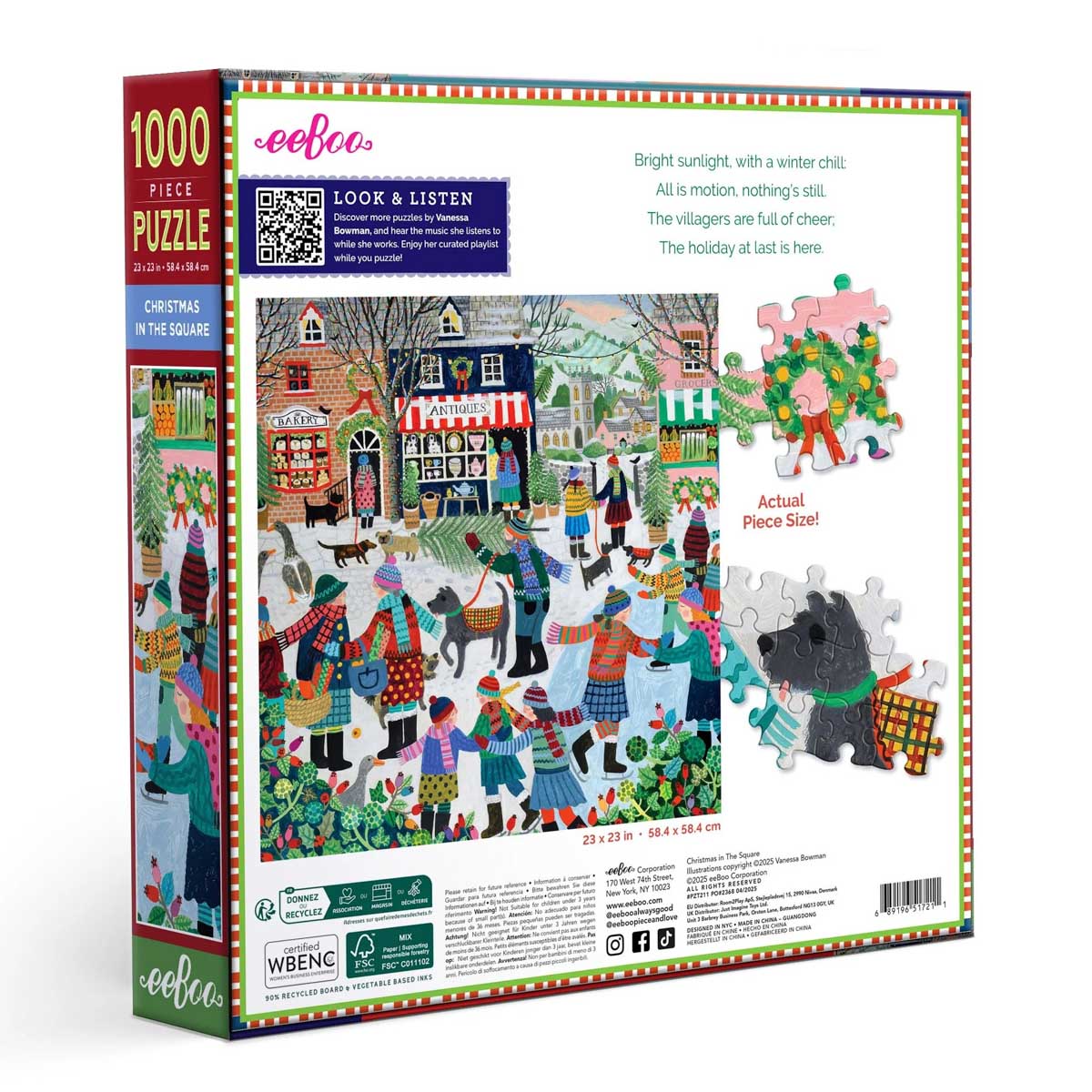 Christmas in the Square - 1000 Piece Puzzle, 23" × 23"