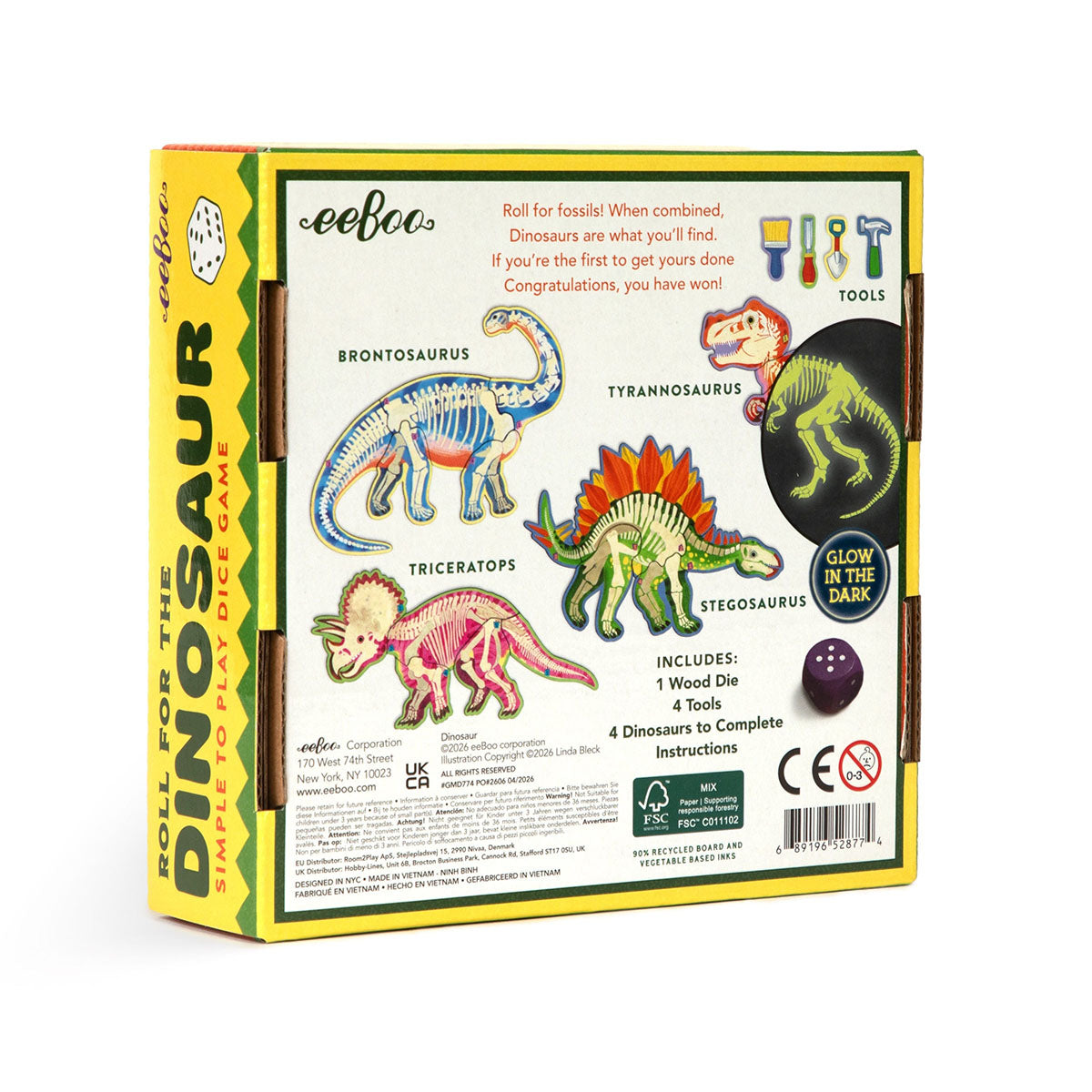 eeBoo Roll for the Dinosaur Dice Game
