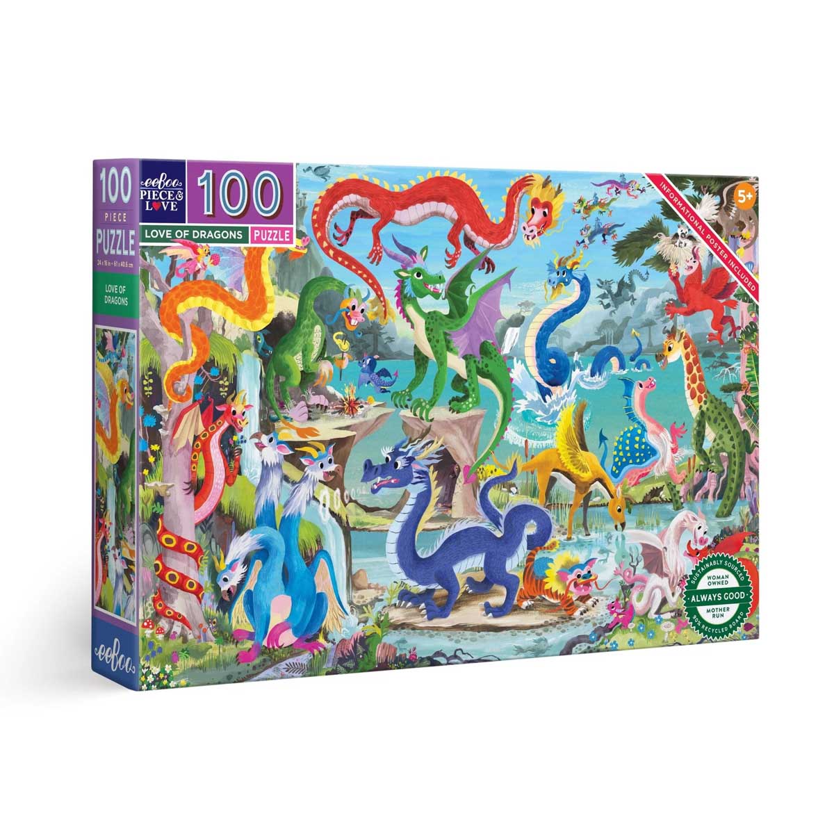 Love of Dragons - 100 Piece Puzzle - by eeBoo