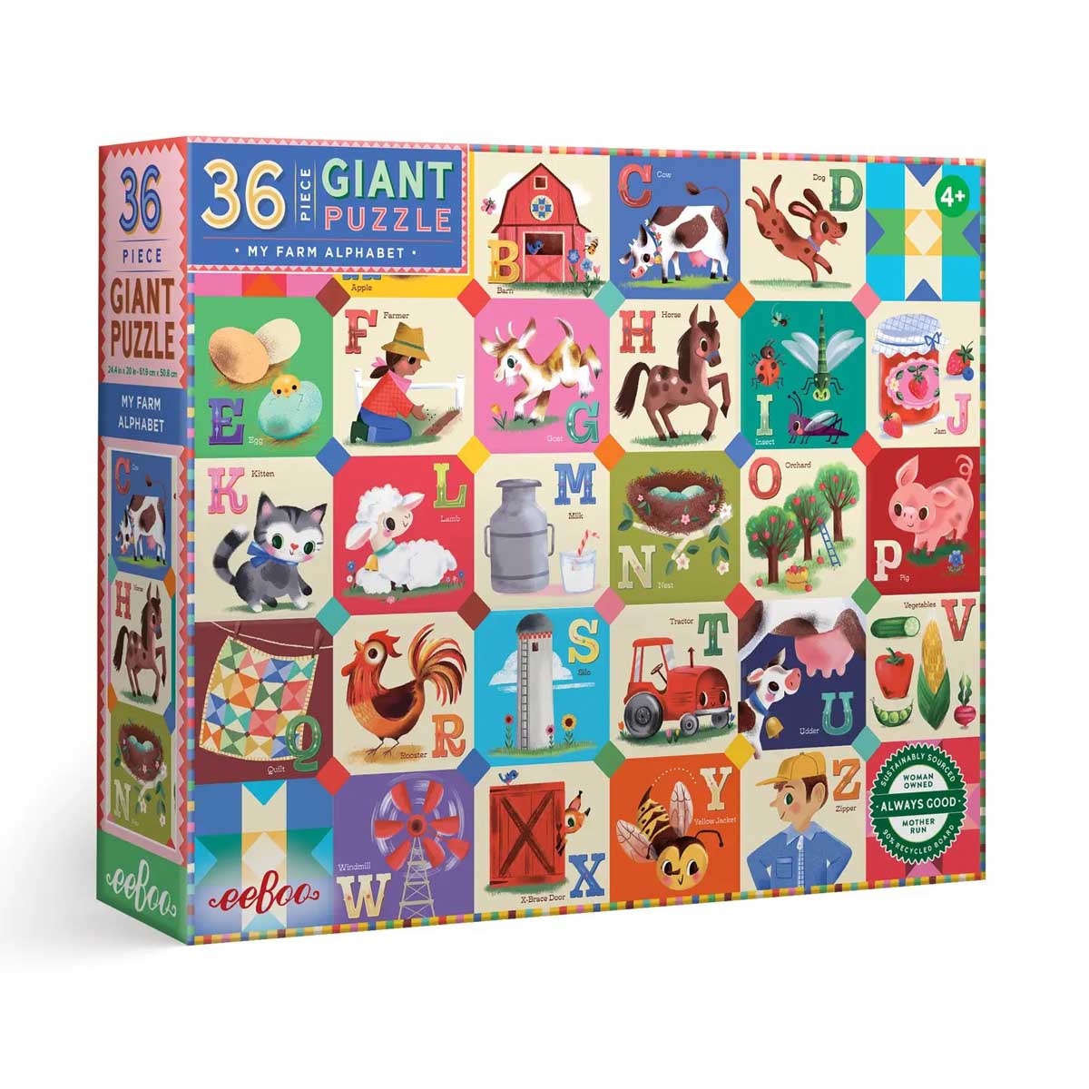 My Farm Alphabet - 36 Piece Giant Puzzle - by eeBoo