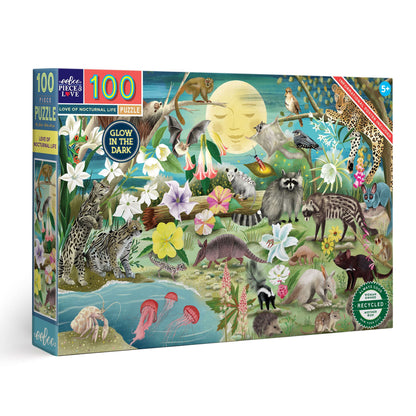 eeBoo Love of Nocturnal Life 100 Piece Puzzle