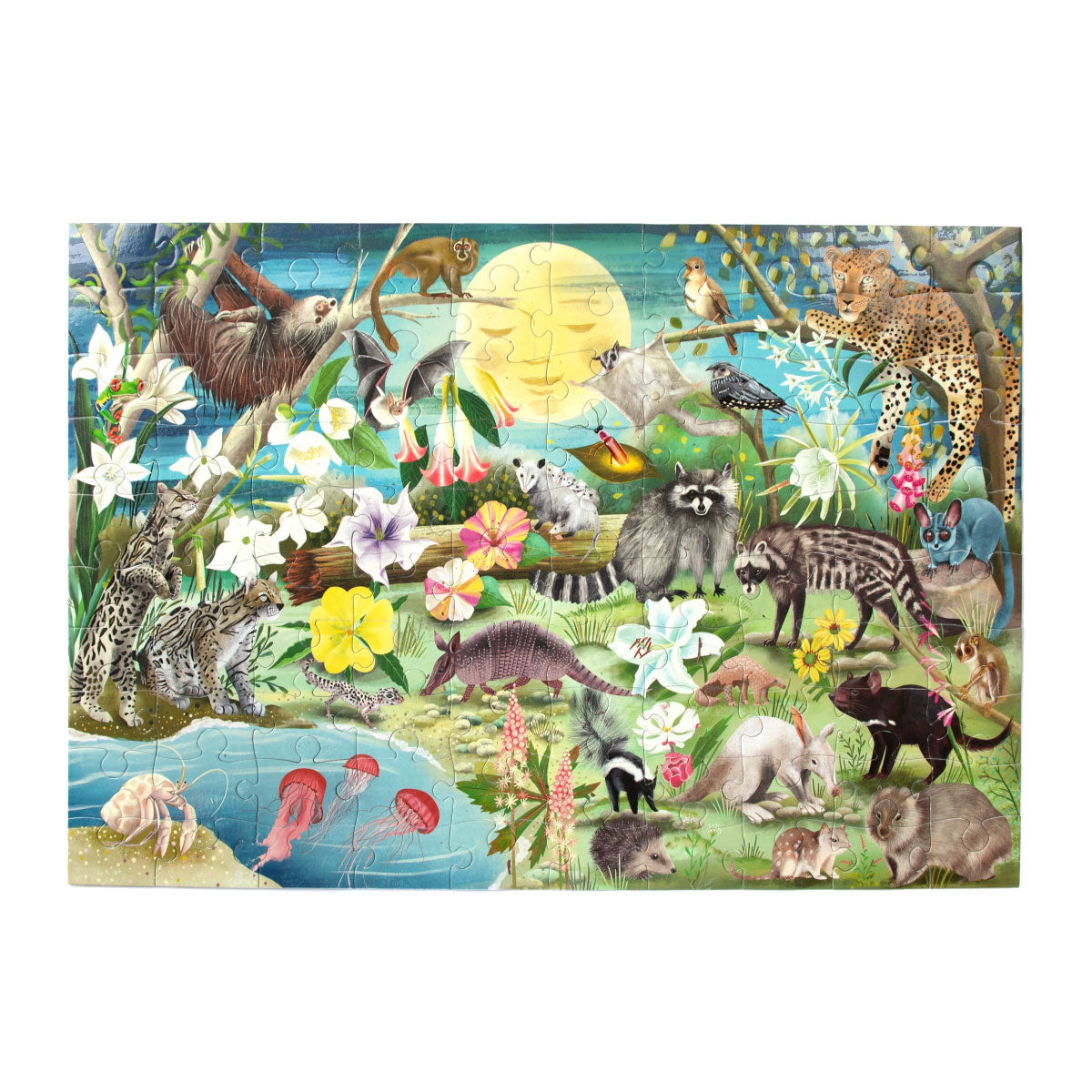 eeBoo Love of Nocturnal Life 100 Piece Puzzle