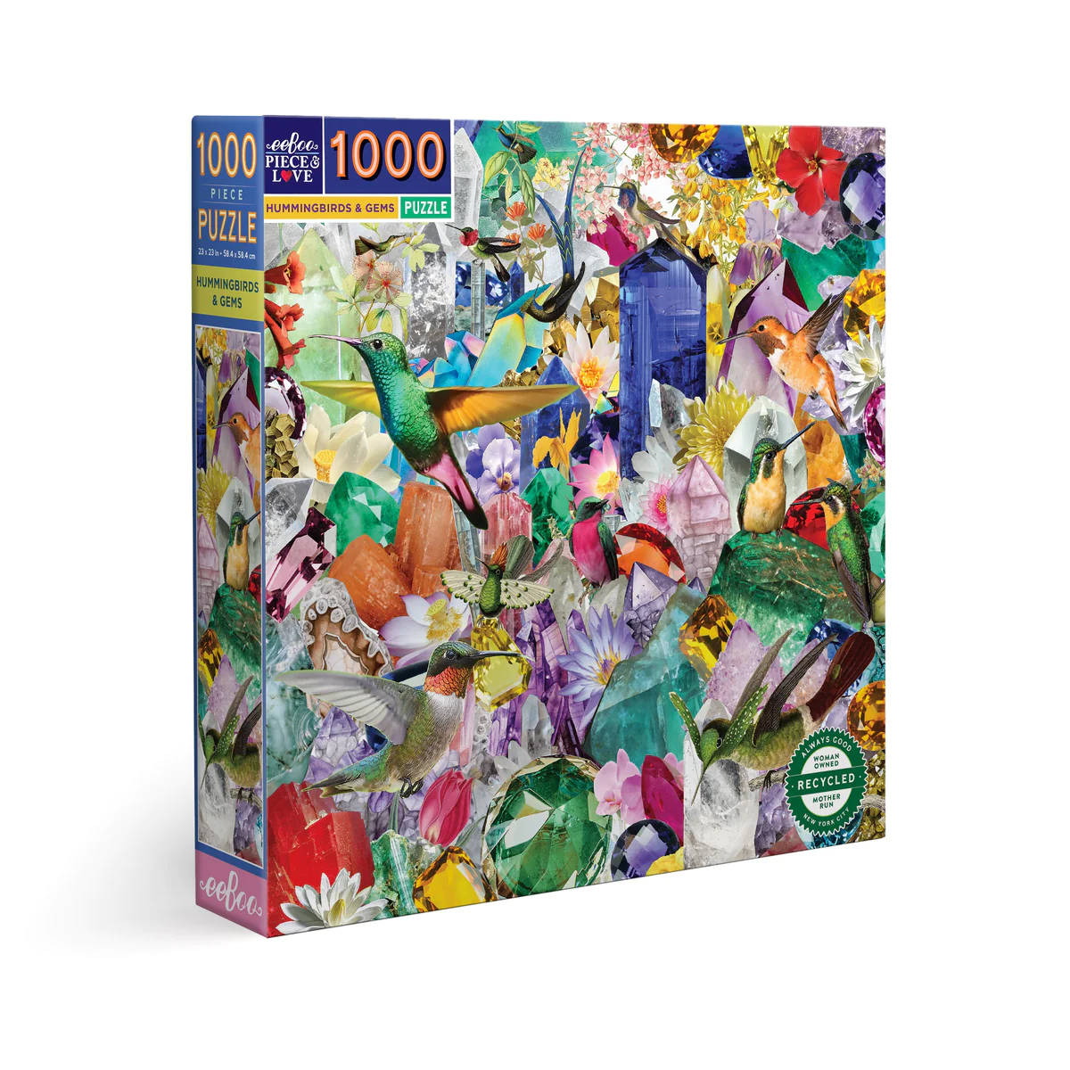 eeBoo Hummingbirds and Gems - 1000 Piece Puzzle