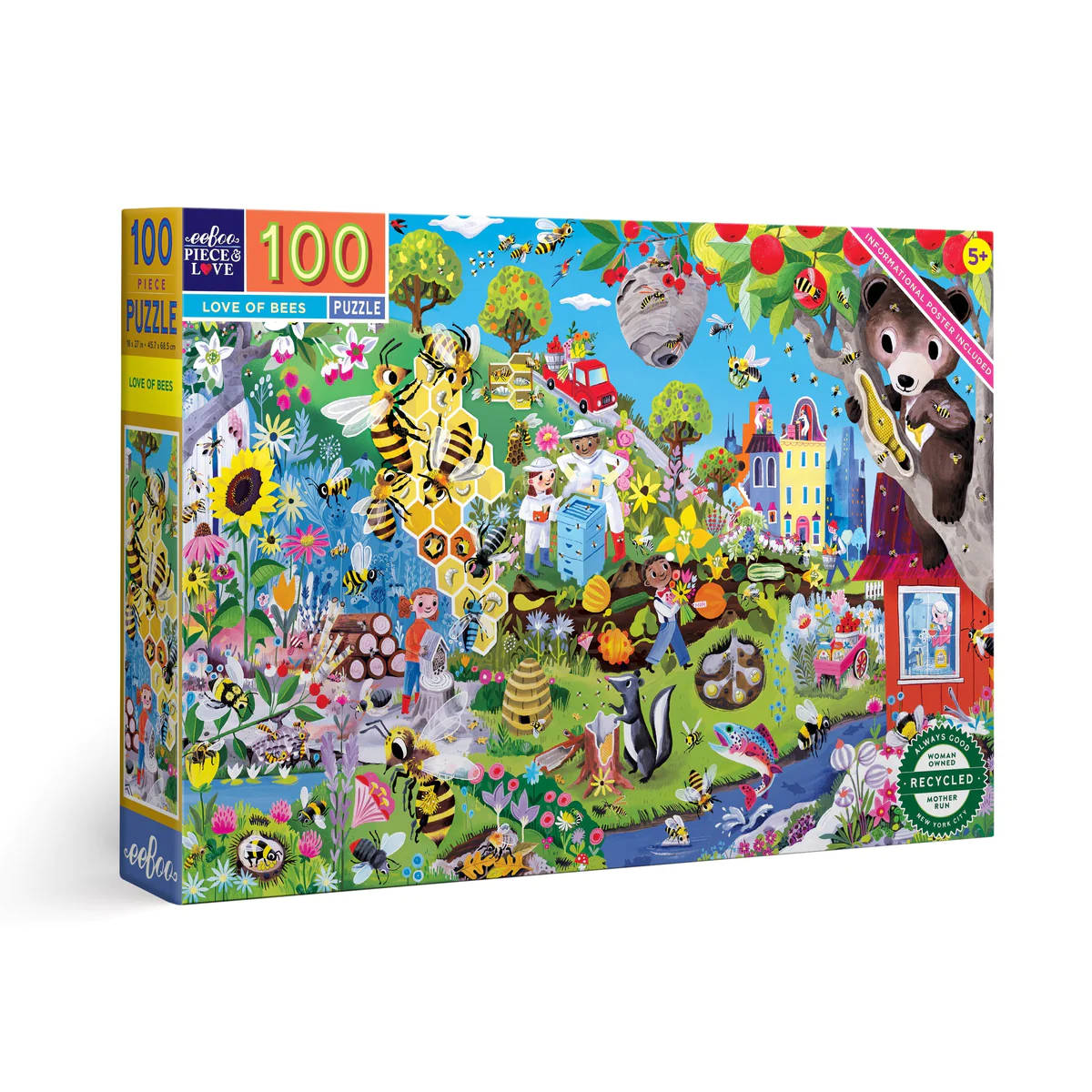 eeBoo Love of Bees - 100 Piece Puzzle