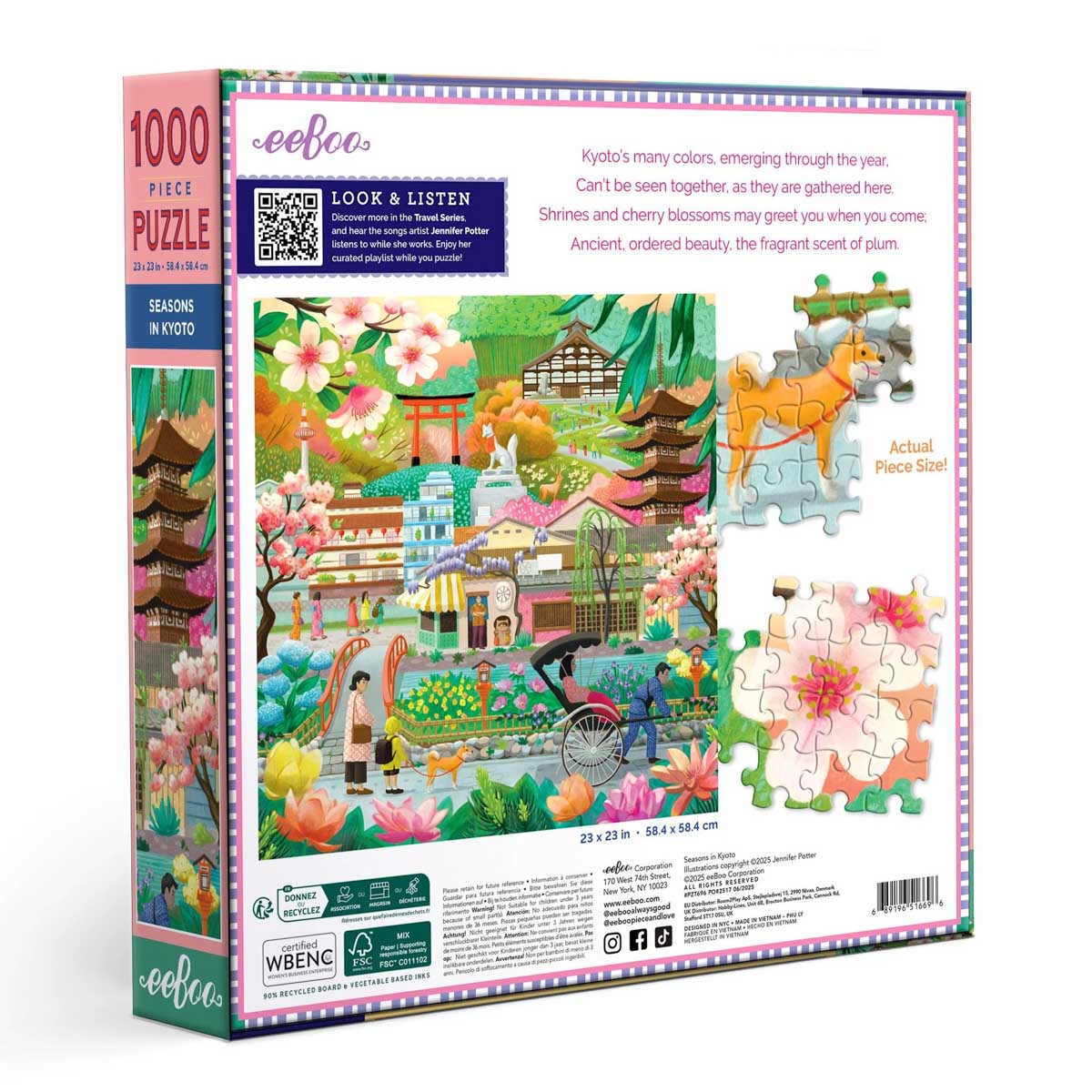 EeBoo Seasons in Kyoto 1000 Piece Puzzle