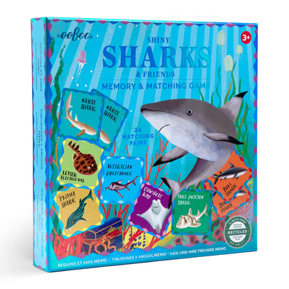 eeBoo Shiny Sharks & Friends Memory & Matching Game