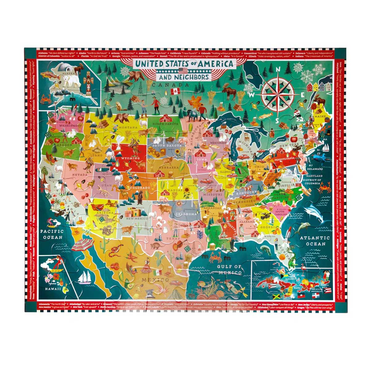 USA Map - 48 Piece Giant Puzzle - by eeBoo