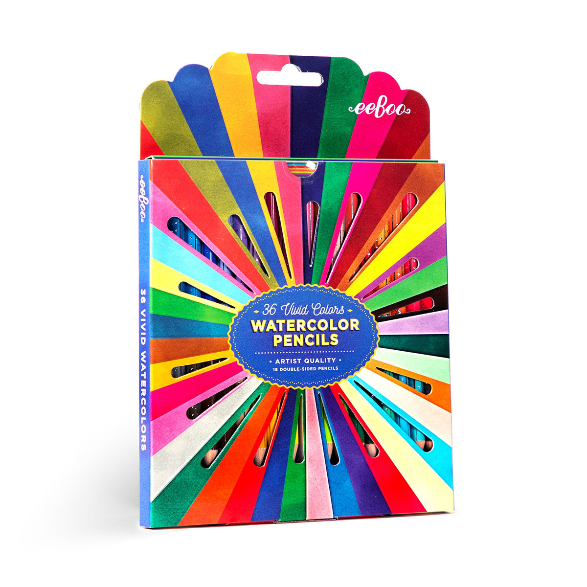 eeBoo Rainbow 18 Double-Sided Watercolor Pencils in 36 vibrant colors