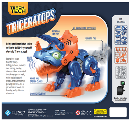 Elenco Electronics Teach Tech Triceratops Robot DIY Activity Kit
