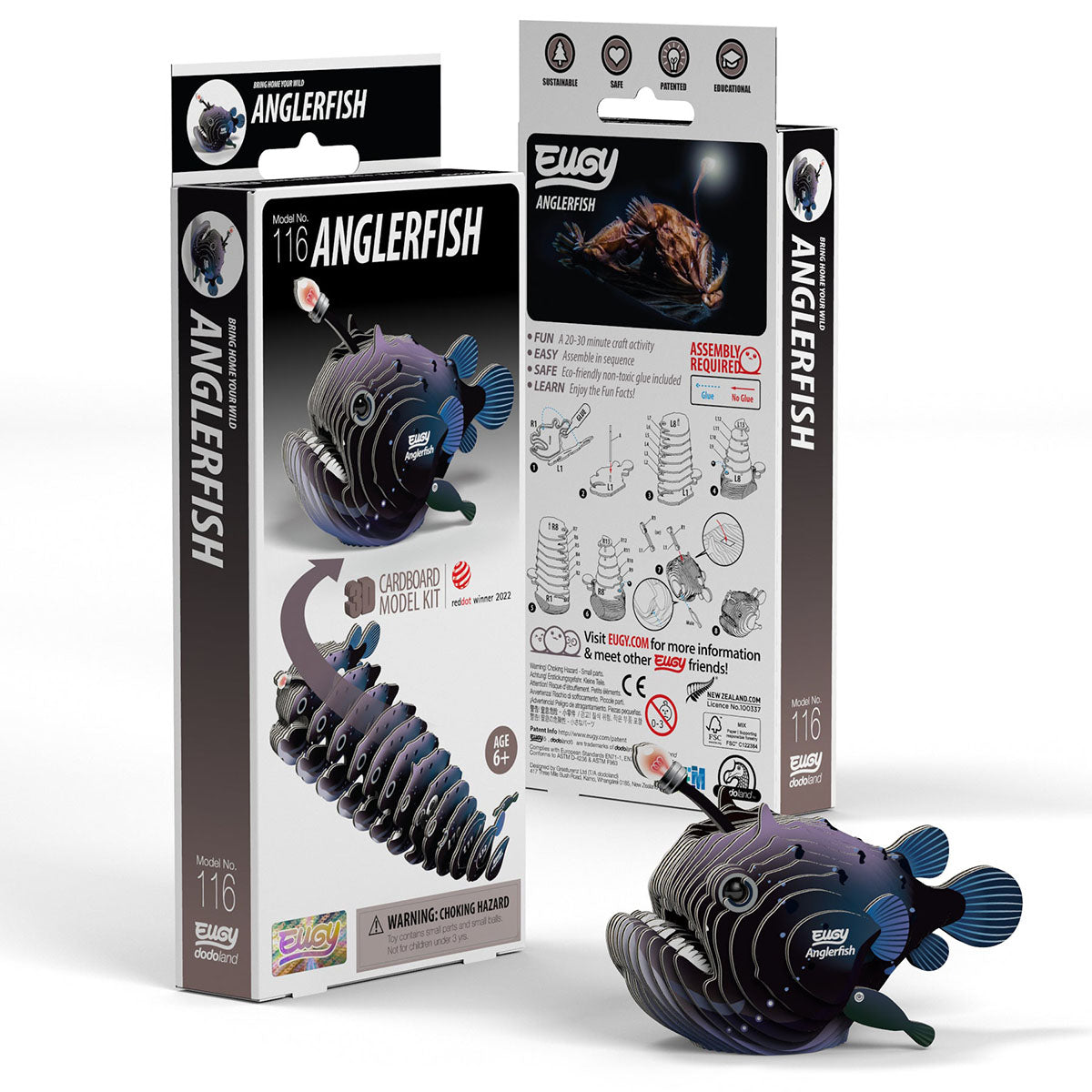 Eugy Angler Fish 3-D Cardboard Model Kit