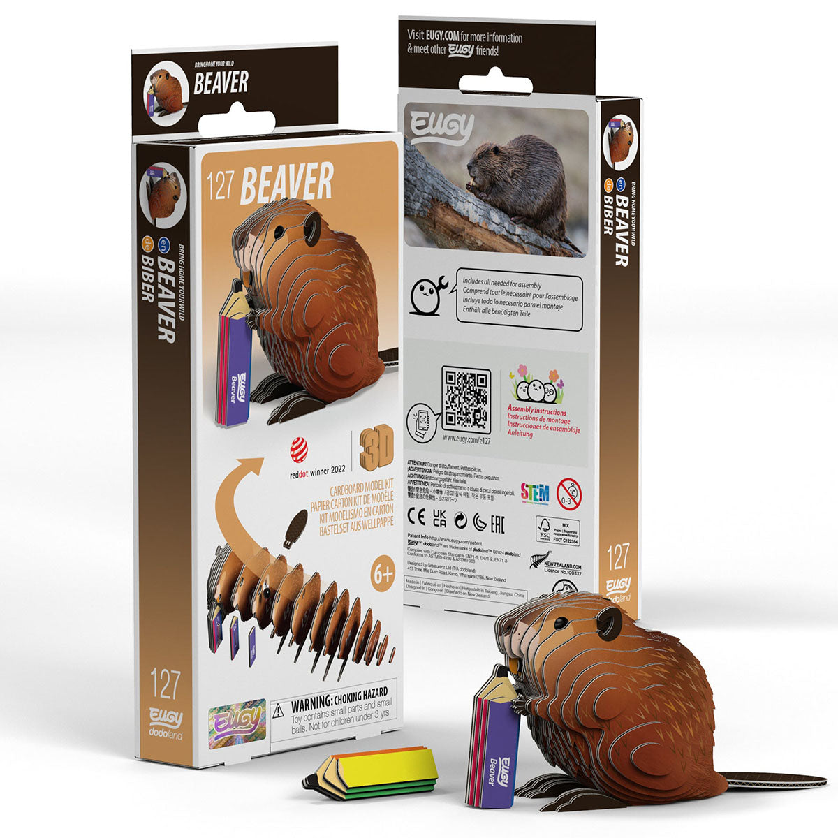 Eugy Beaver 3-D Cardboard Model Kit