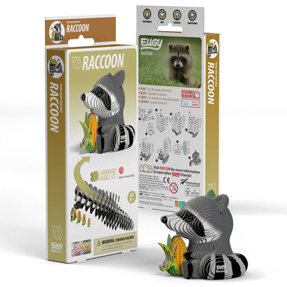 Eugy Raccoon 3-D Cardboard Model Kit