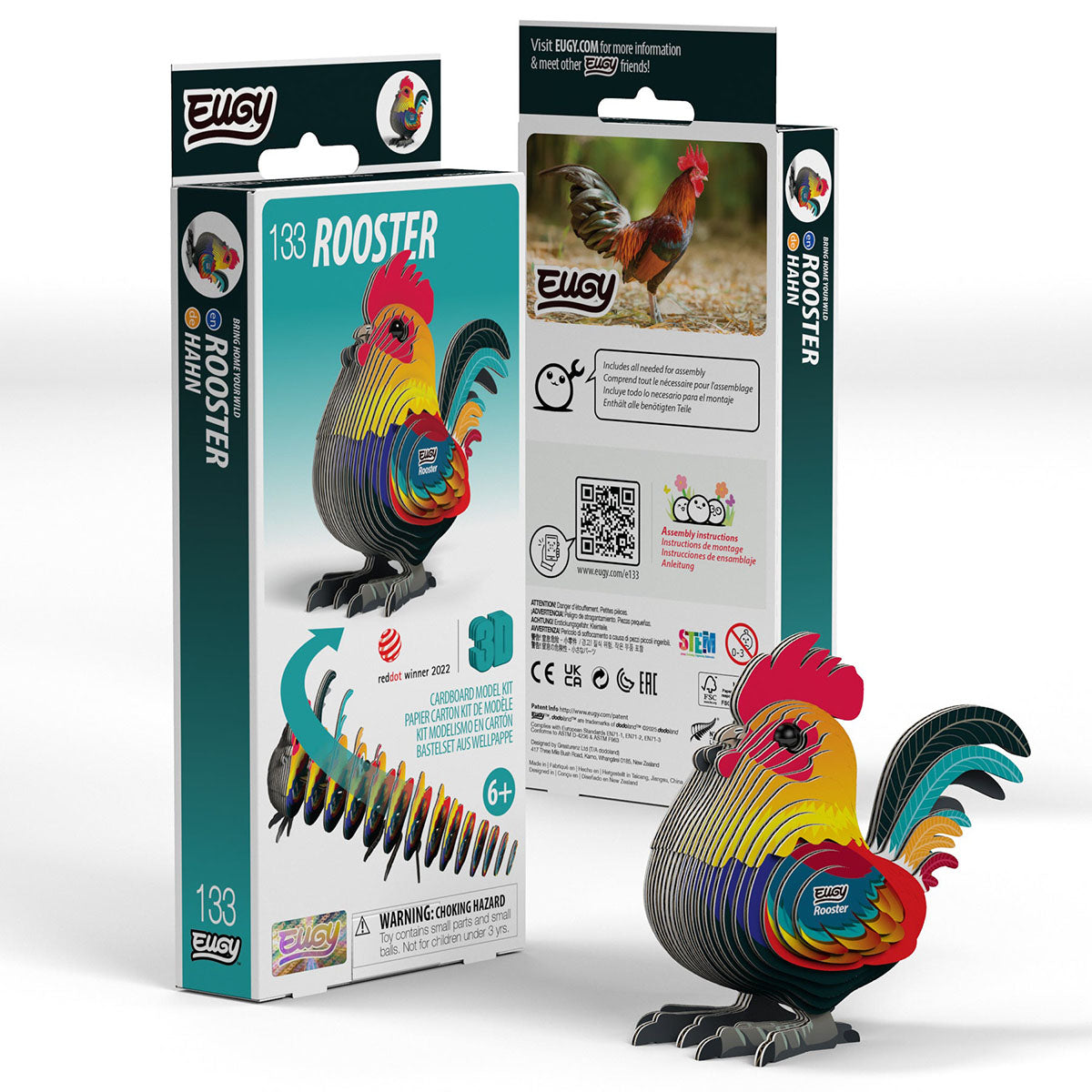 Eugy Rooster 3-D Cardboard Model Kit