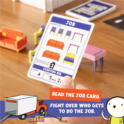 Giants Moving Tiny Furniture Party Game from Exploding Kittens