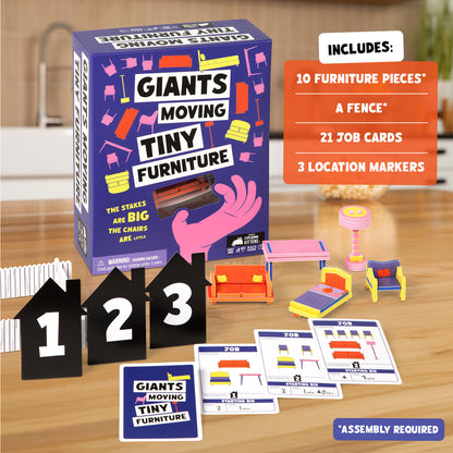 Giants Moving Tiny Furniture Party Game from Exploding Kittens