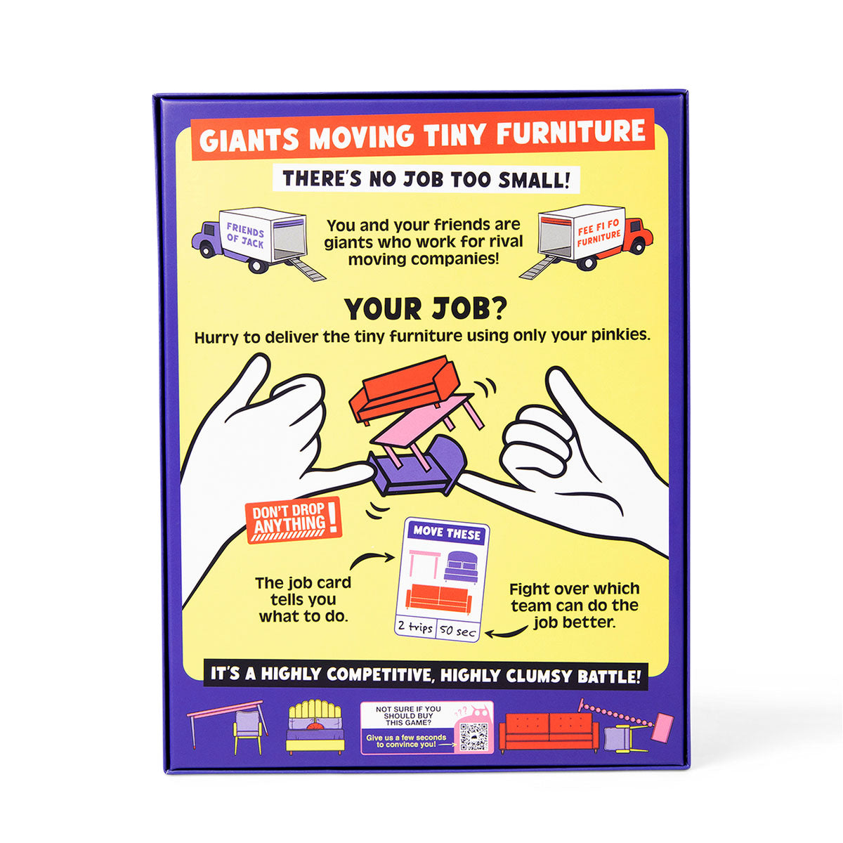 Giants Moving Tiny Furniture Party Game from Exploding Kittens