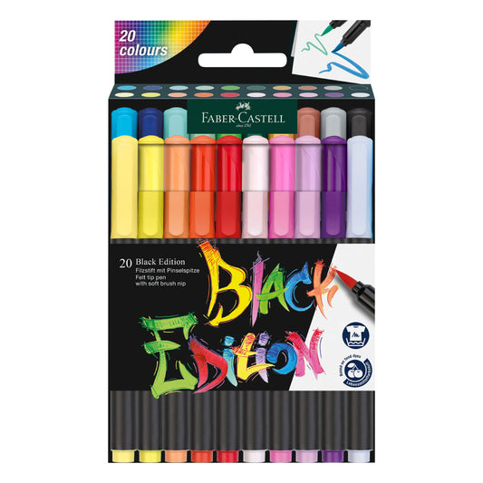 Faber Castell Black Edition Brush Pens 20 Colors