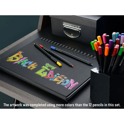 Faber Castell Black Edition Colored Pencils Neon & Pastel 12 Colors