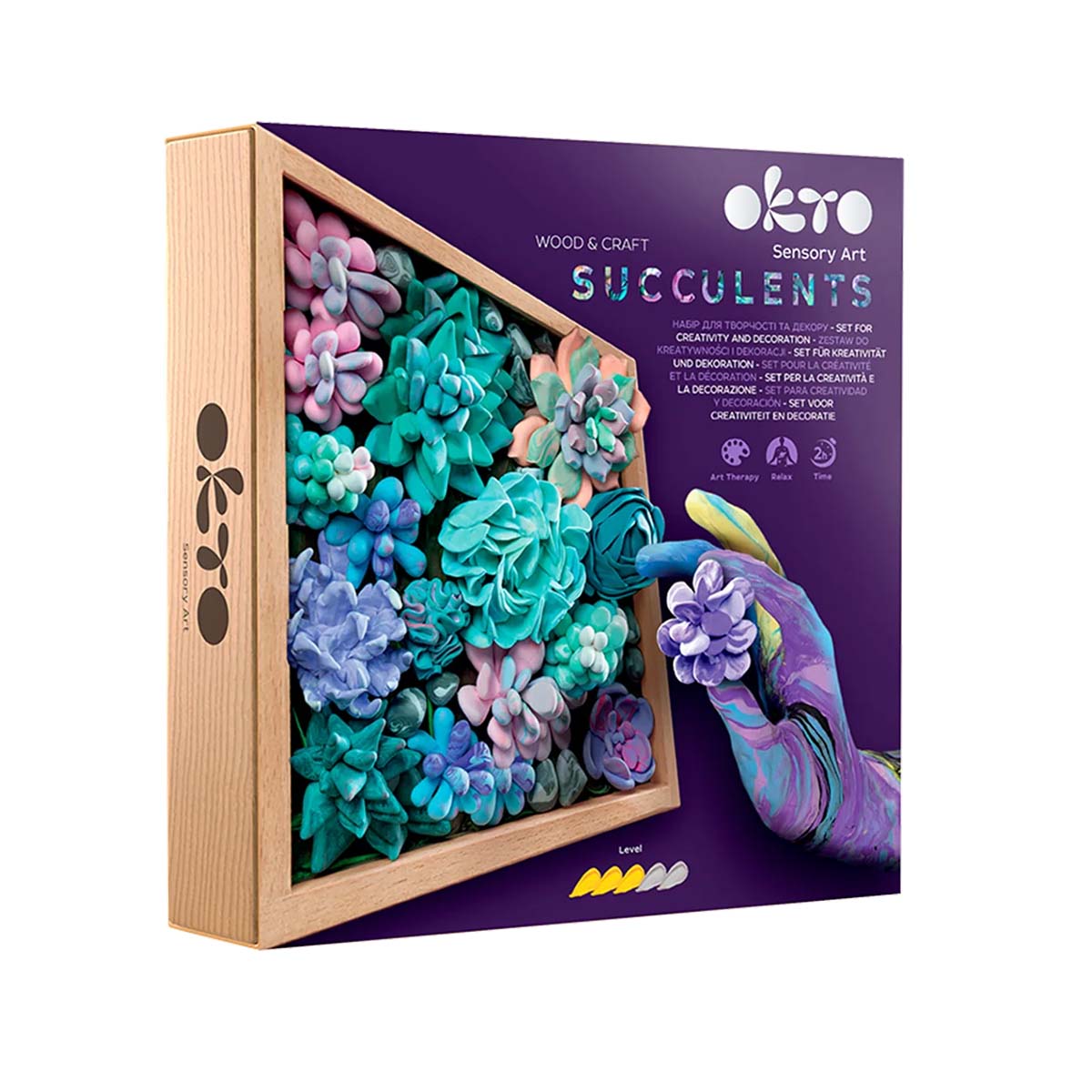 OKTO Sensory Art 3D Woodcraft “Tenderness” – Succulent Craft Kit