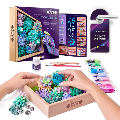 OKTO Sensory Art 3D Woodcraft “Tenderness” – Succulent Craft Kit
