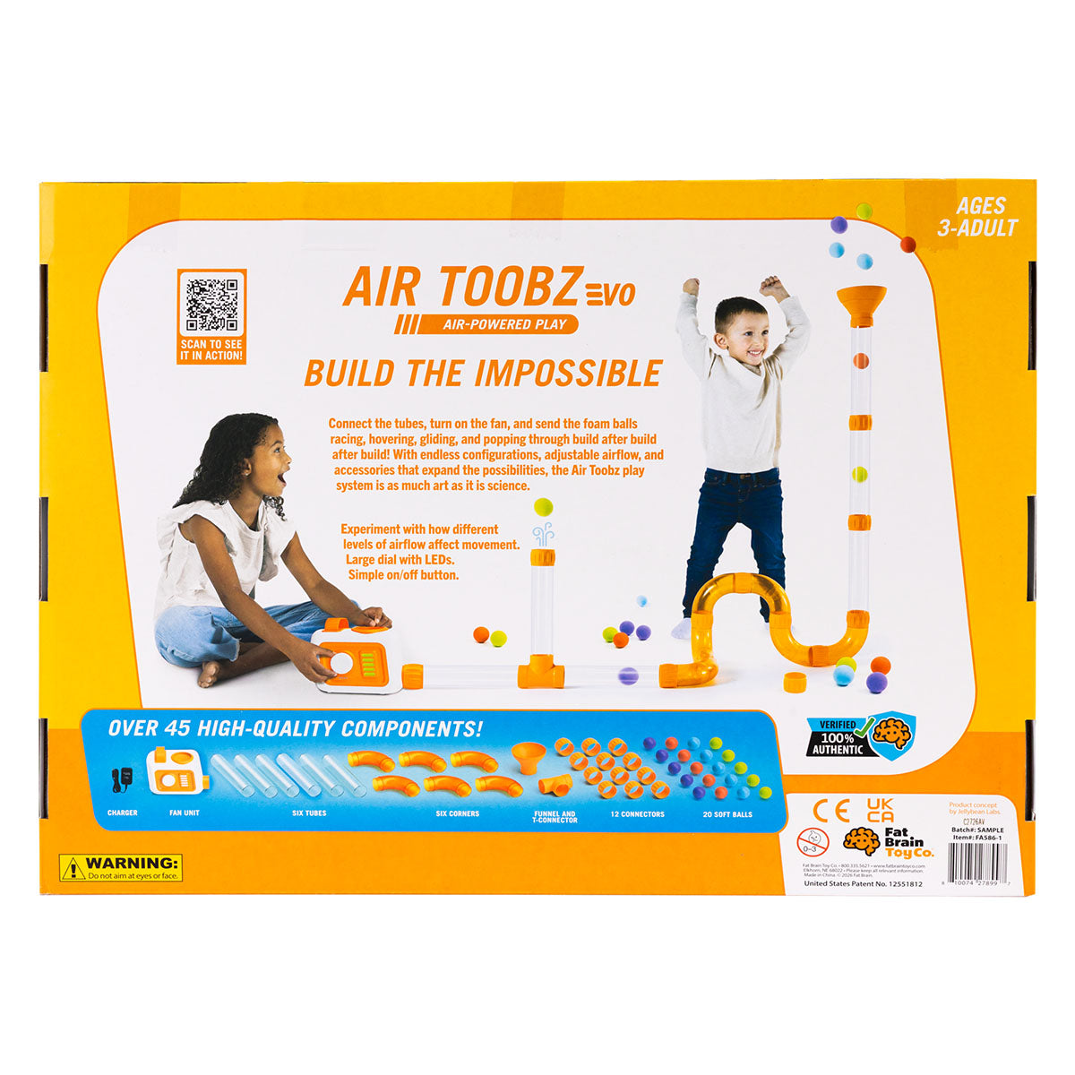 Fat Brain Toy Co Air Toobz EVO - back of the box