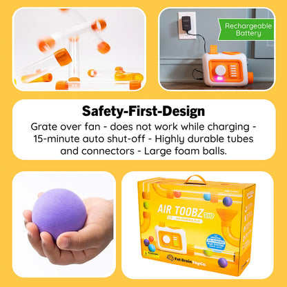 Fat Brain Toy Co Air Toobz EVO - Safety first design and rechargeable battery