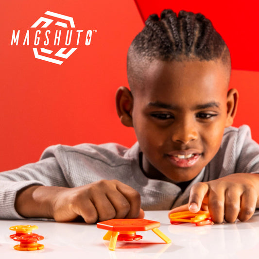 Fat Brain Toy Co Magshuto Mag Kit - 3 Pods, Launcher, and Challenge Cards Set