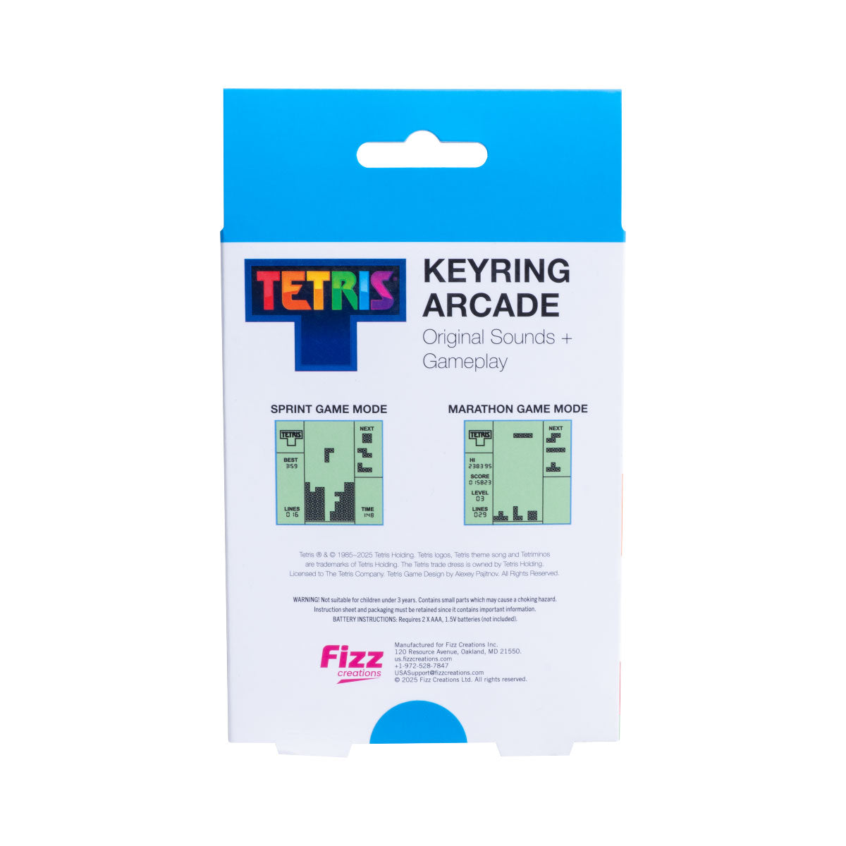 Tetris Keyring Arcade Game from Fizz Creations