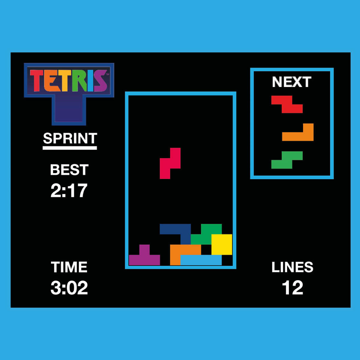 Fizz Creations Tetris Arcade in a Tin Sprint Mode