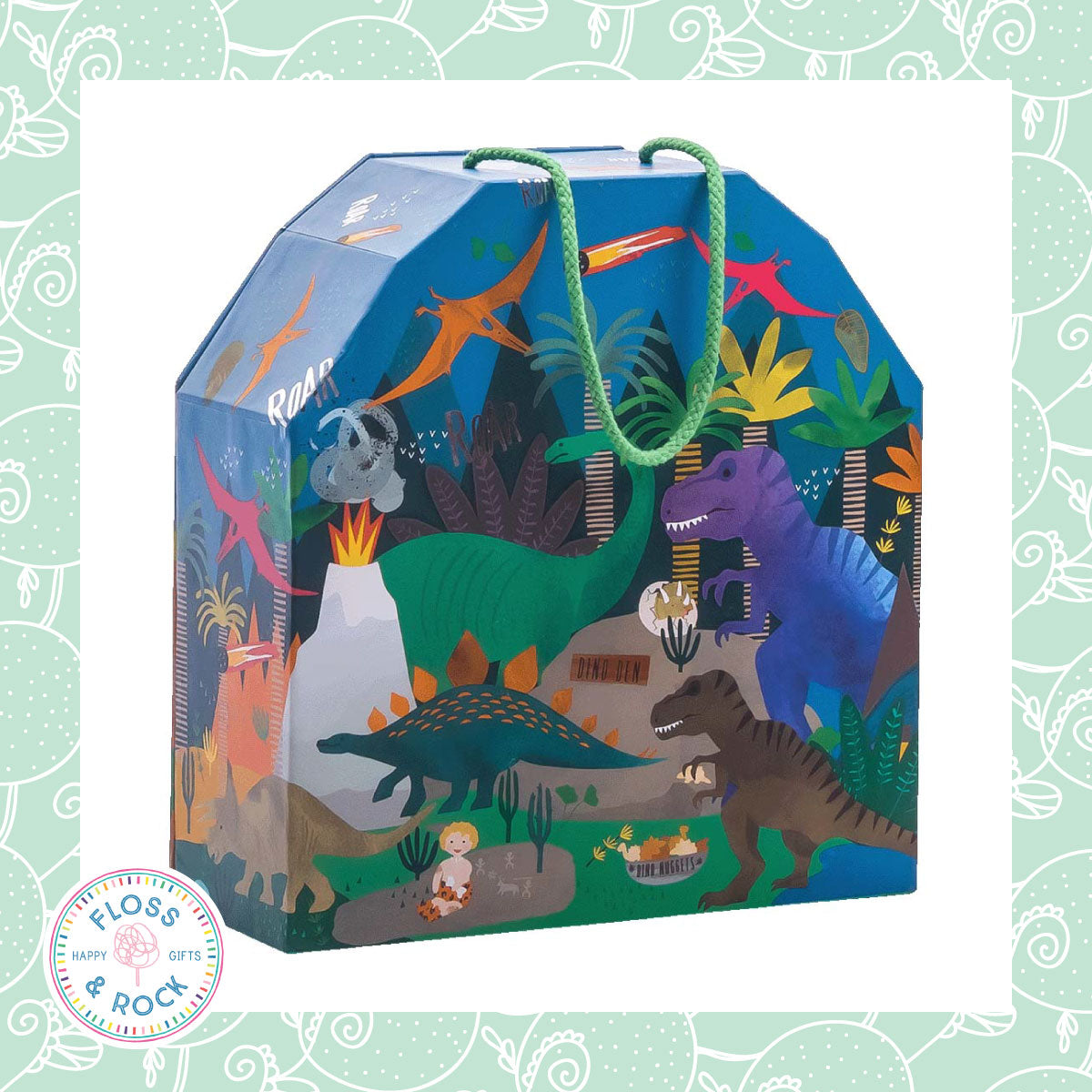 Floss & Rock Playbox With Wooden Pieces - Dinosaur
