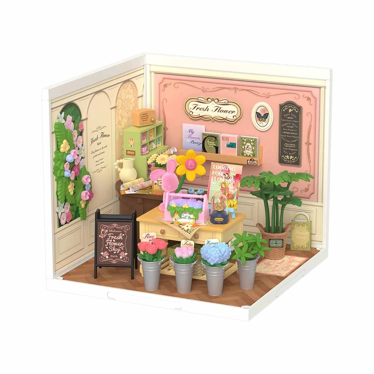DIY Miniature House Kit - Fresh Flower Shop Hands Craft Rolife