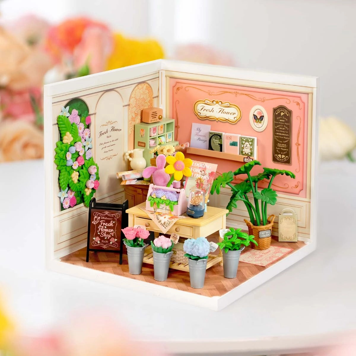 DIY Miniature House Kit - Fresh Flower Shop Hands Craft Rolife