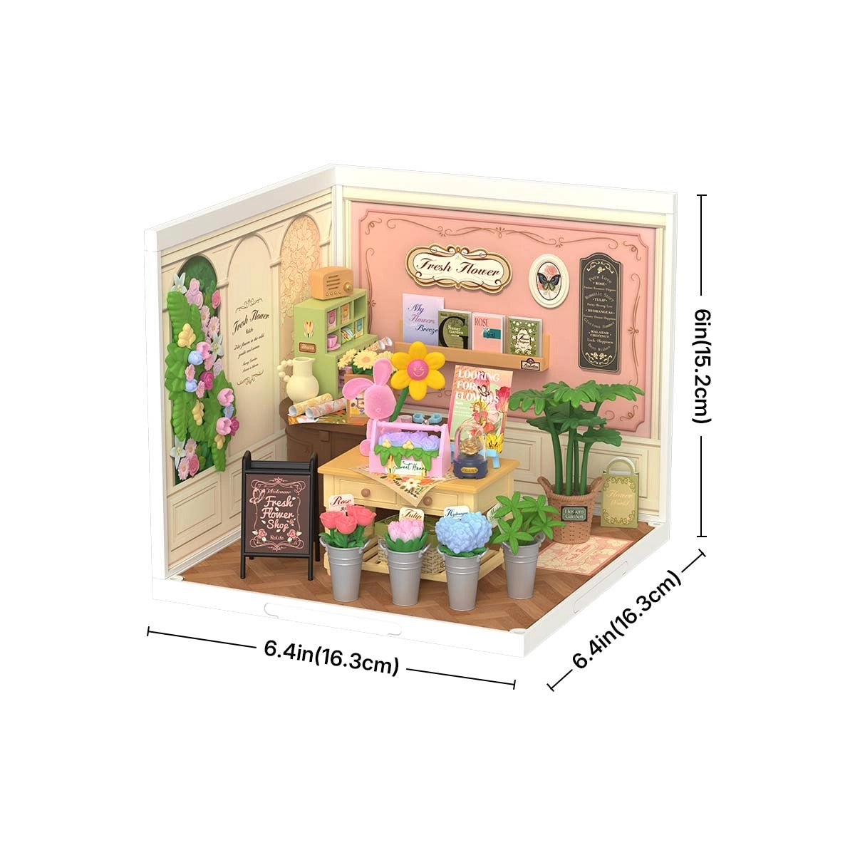 DIY Miniature House Kit - Fresh Flower Shop Hands Craft Rolife