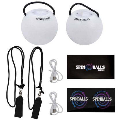Spinballs Glow.0 LED Poi Set Light Up Ball on a String