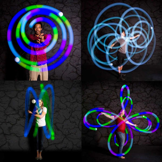 Spinballs Glow.0 LED Poi Set Light Up Ball on a String