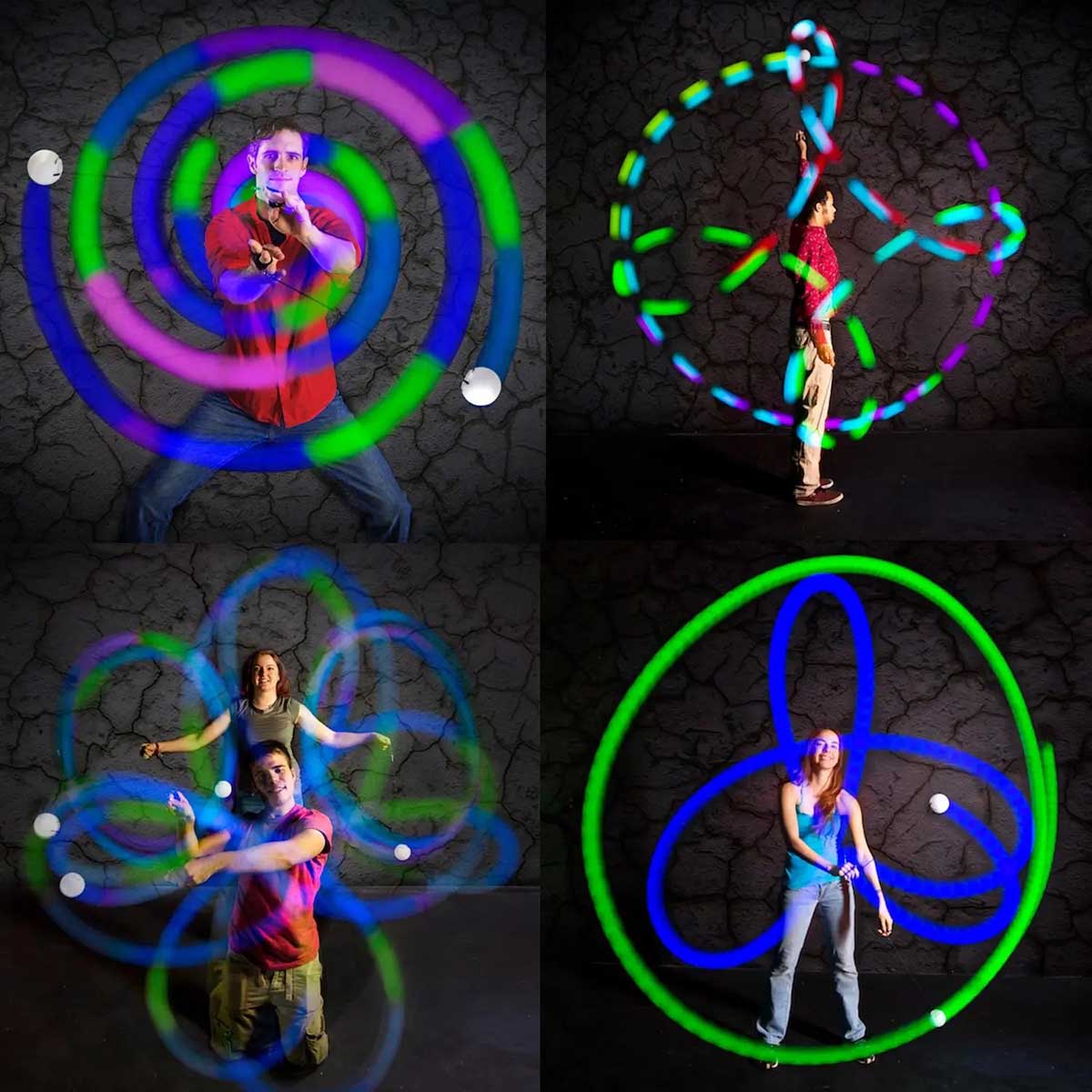 Spinballs Glow.0 LED Poi Set Light Up Ball on a String