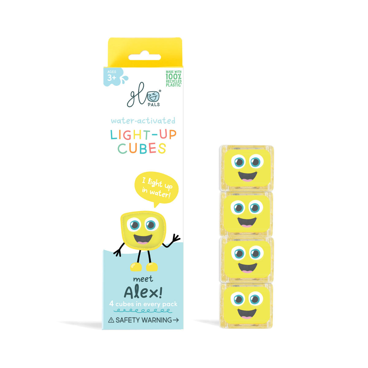 Alex Yellow Glo Pals Cubes 4 Pack