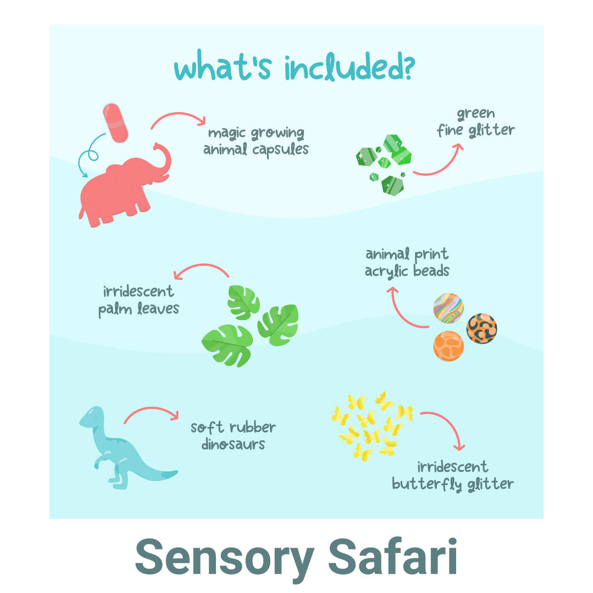 Glo Pals Fun Fillers Sensory Safari Contents