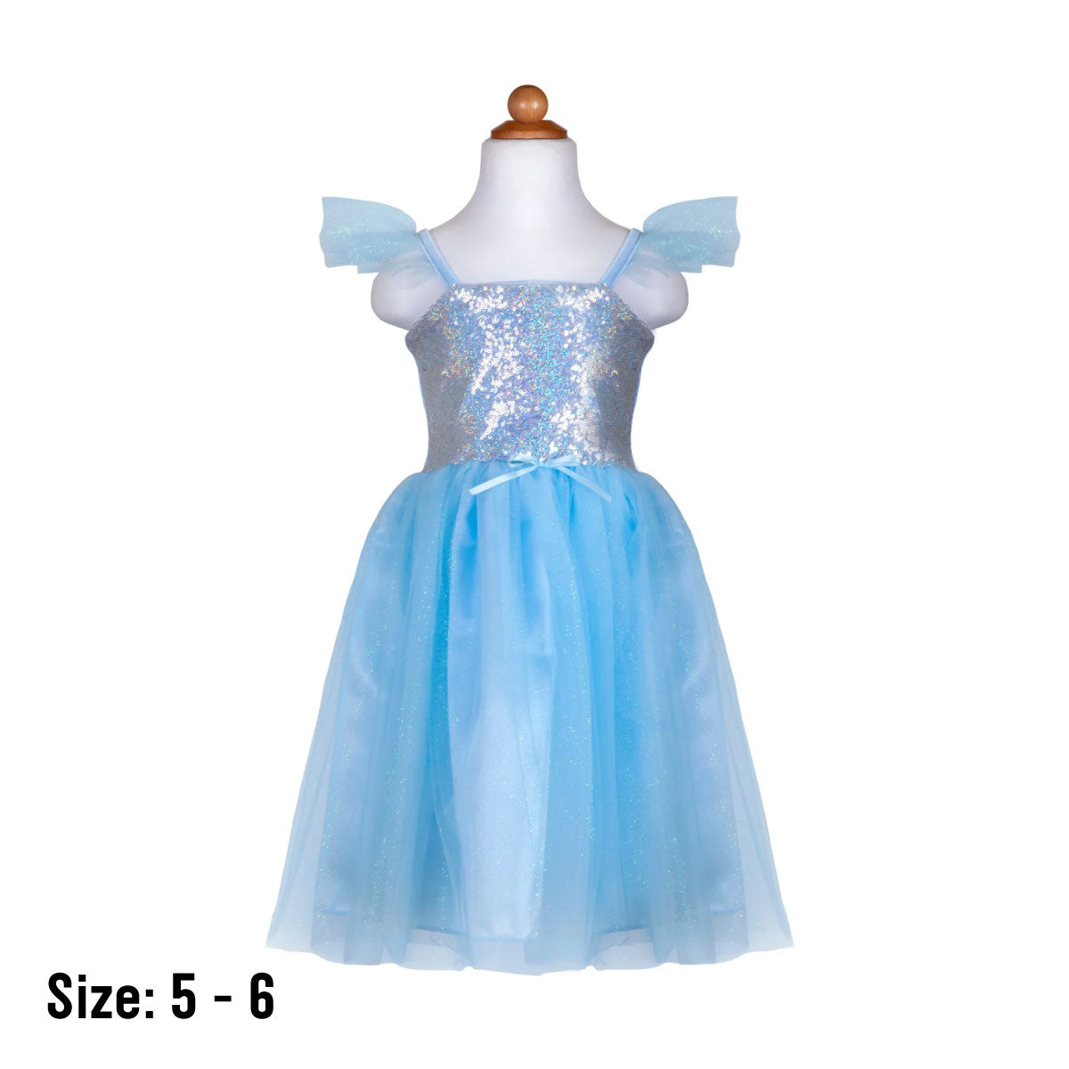 Great Pretenders Blue Sequins Princess Dress Size 5-6