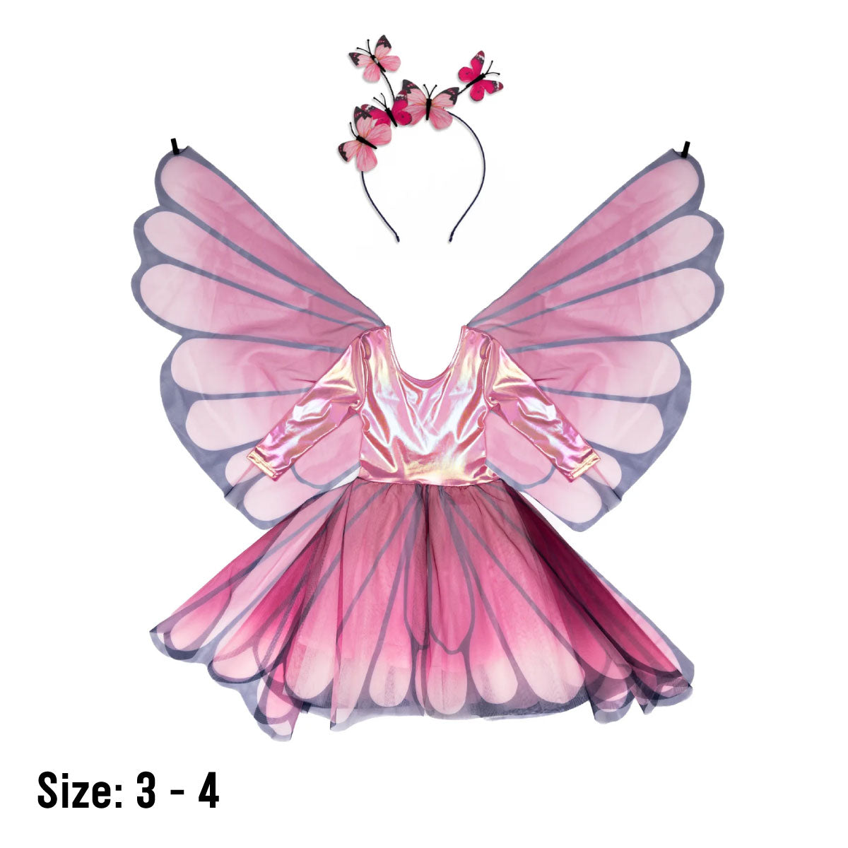 Great Pretenders Butterfly Twirl Dress with Wings Size 3-4