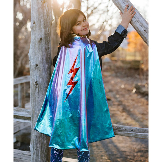 Great Pretenders Reversible Blue Lightning Holographic Cape