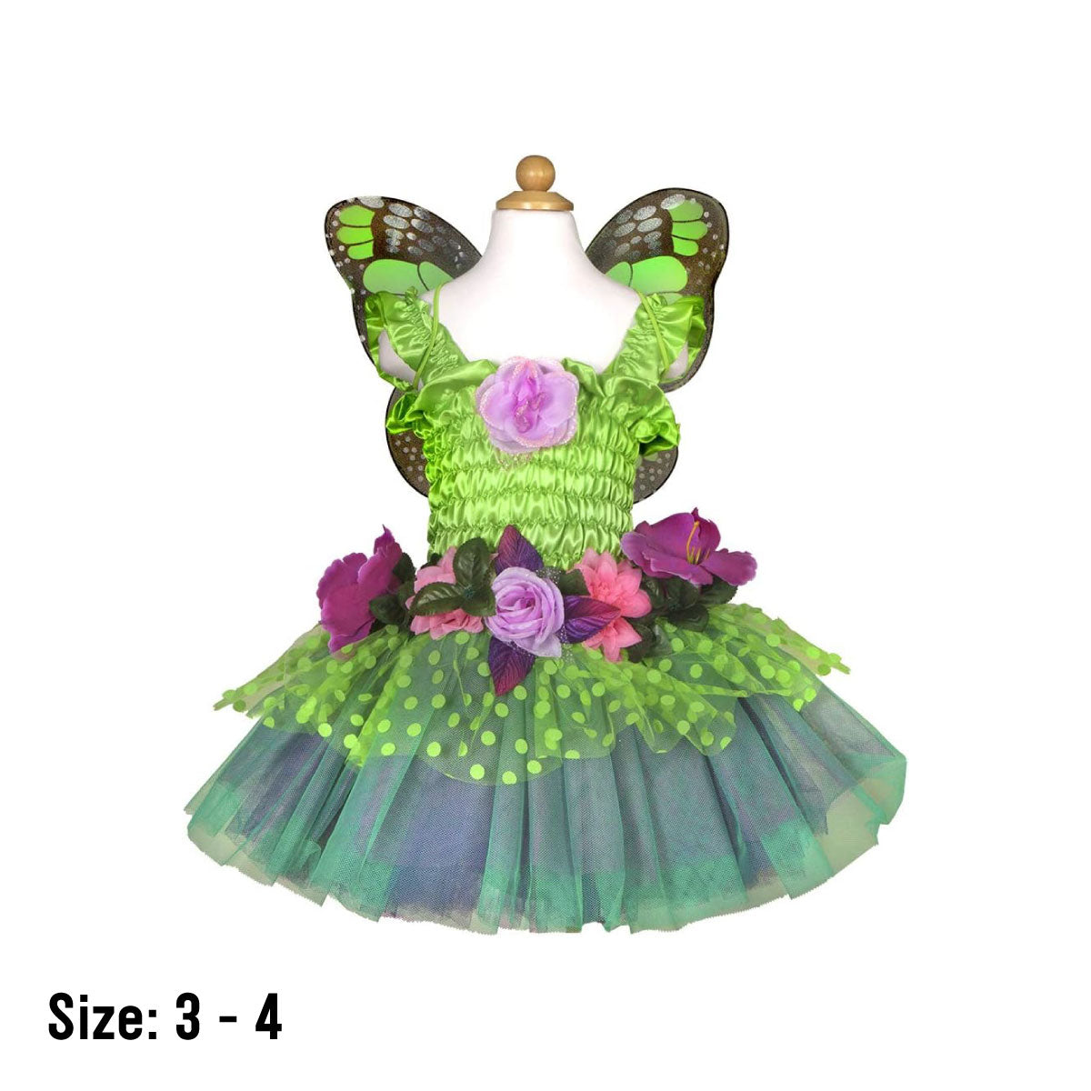 Great Pretenders Fairy Blooms Deluxe Dress - Green size 3-4