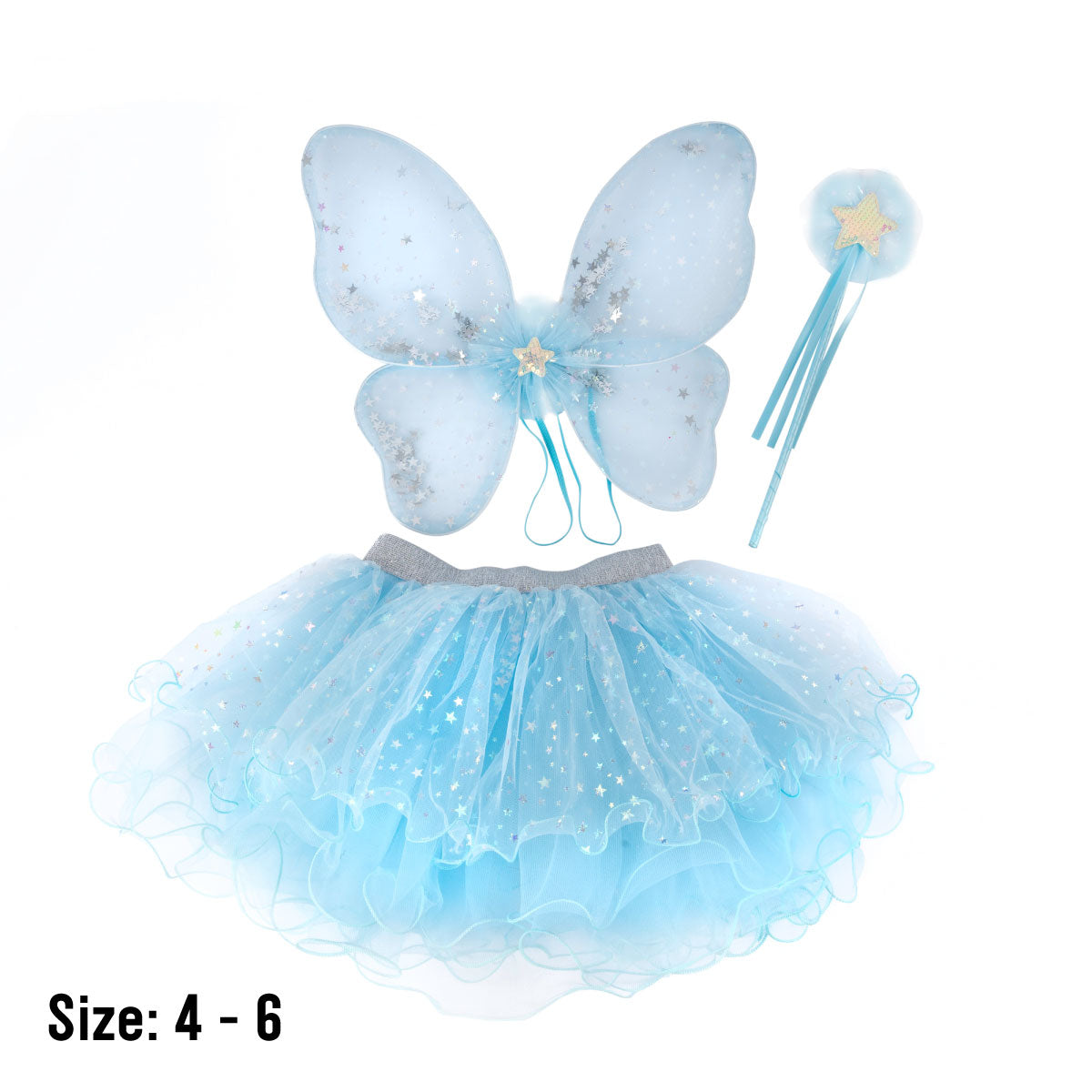 Great Pretenders Iridescent Celestial Fairy Wings, Tutu and Wand Set