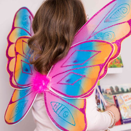 Great Pretenders Glitter Rainbow Wings - Fuschia