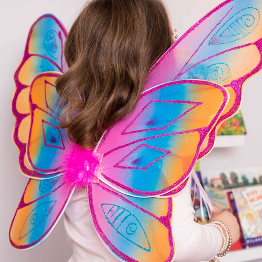 Great Pretenders Glitter Rainbow Wings - Fuschia