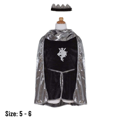 Great Pretenders Silver Knight Tunic, Cape, and Crown - Size 5 - 6