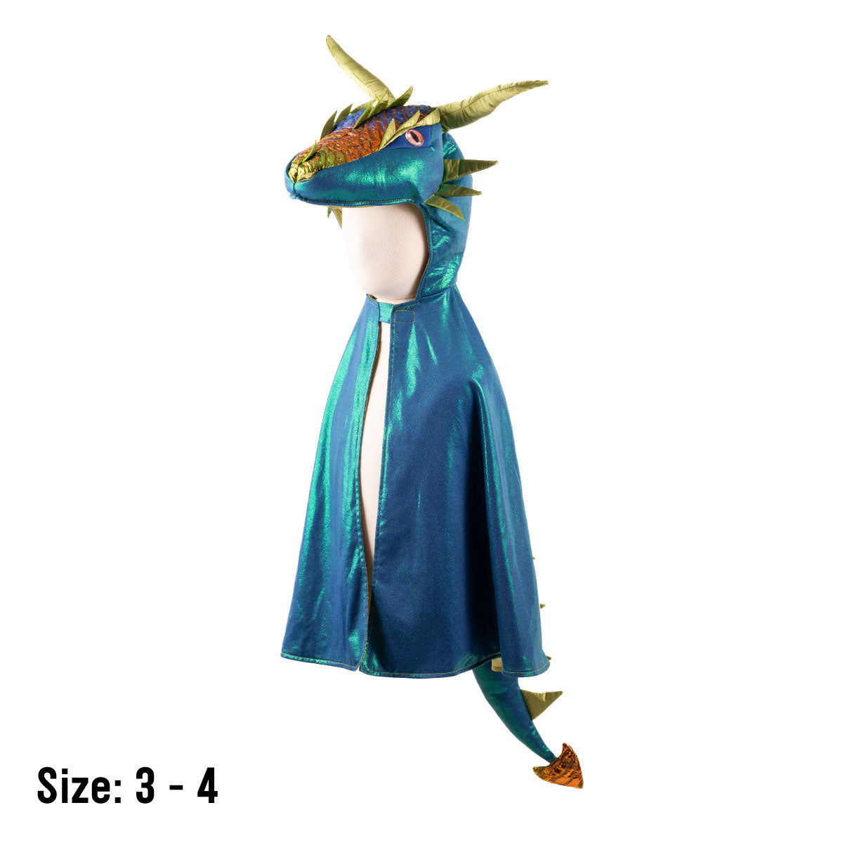 Great Pretenders Emerald Metallic Dragon Cape Size 3-4