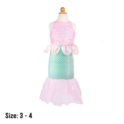 Great Pretenders Misty Mermaid Dress - Pink & Mint - Size 3-4