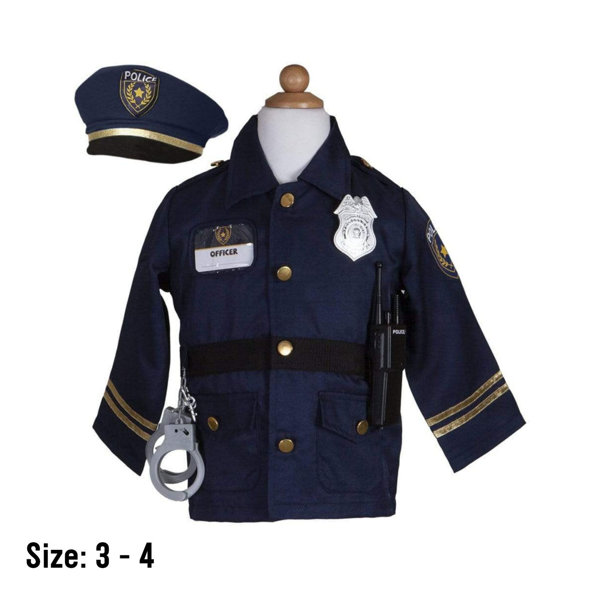 Great Pretenders Police Officer with Accessories Size 3 - 4